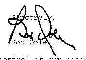 bob dole handwriting