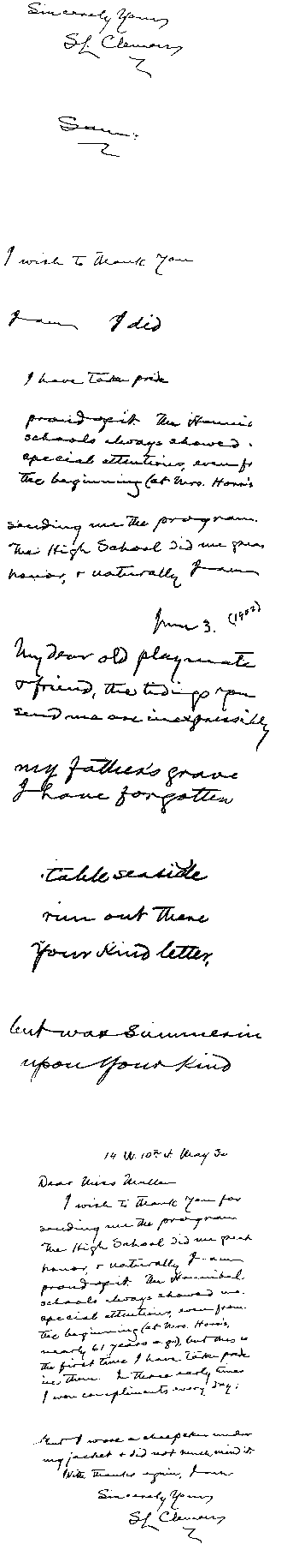 mark twain handwriting