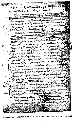 handwriting declaration of  independence