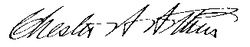 chester A arthur signature