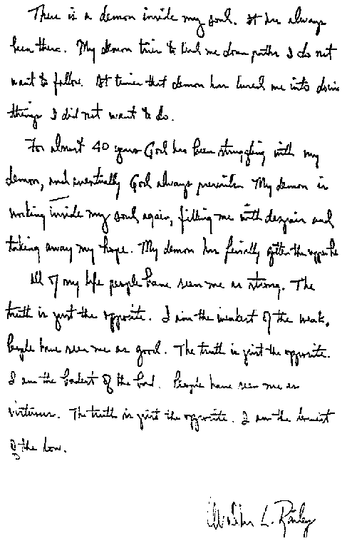walker railey handwriting