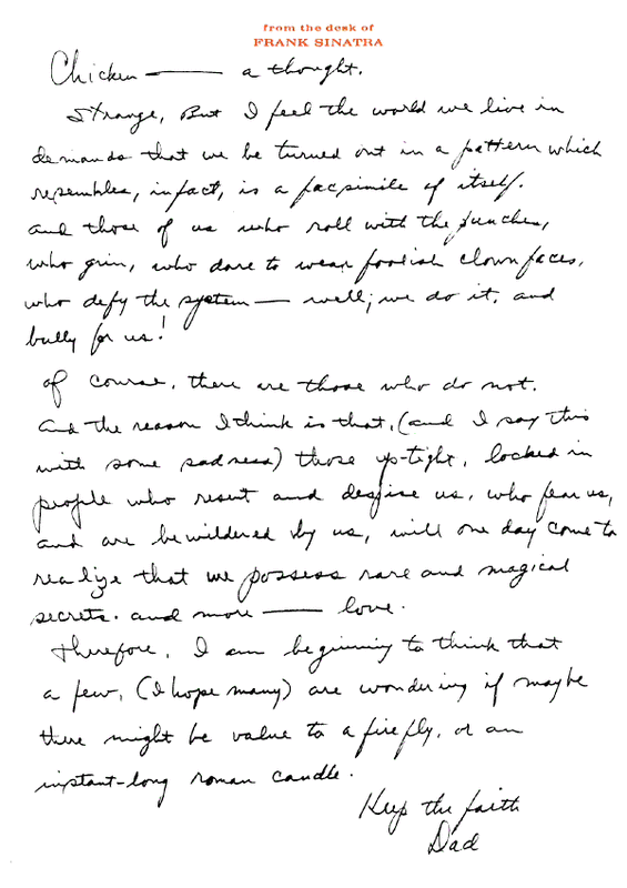 frank sinatra handwriting