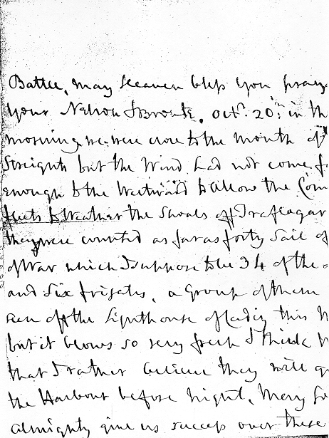  Admiral Horatio Nelson handwriting