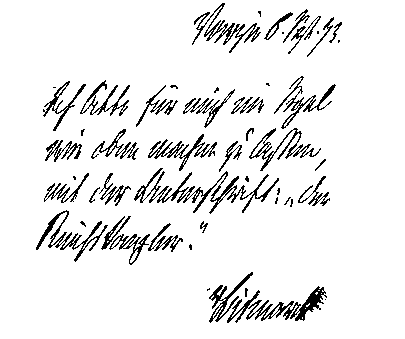Otto von Bismark handwriting