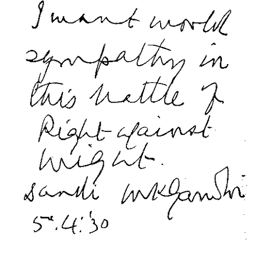 gandhiji's handwriting