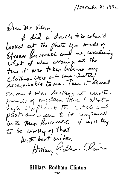 hillary clinton handwriting