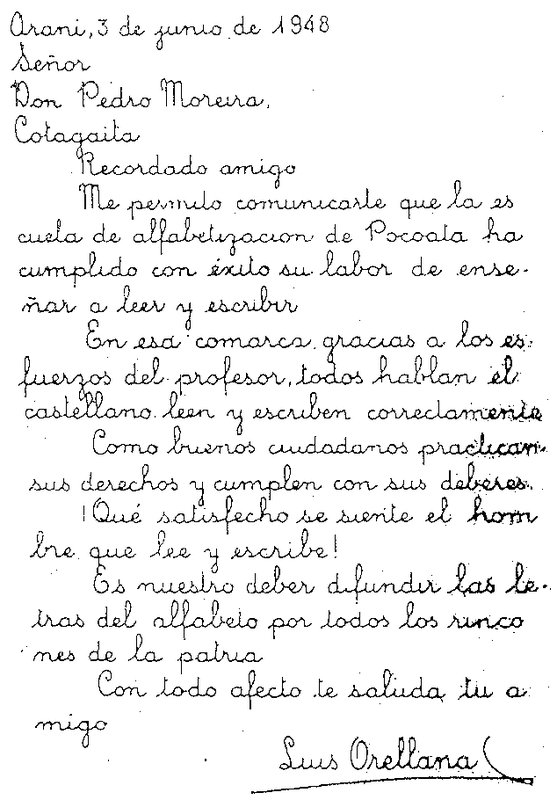 Bolivia handwriting copy book