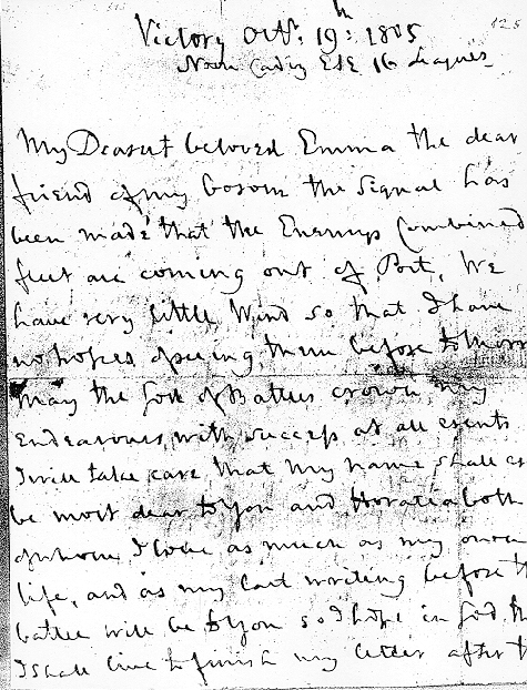 Admiral Horatio Nelson handwriting